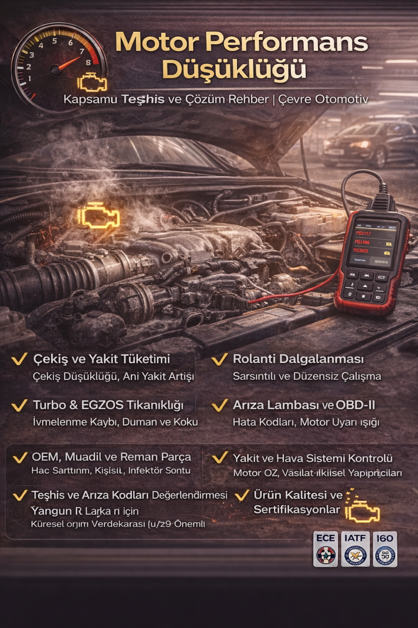 Motor Performans Düşüklüğü - Kapsamlı Teşhis ve Çözüm Rehberi | Çevre Otomotiv