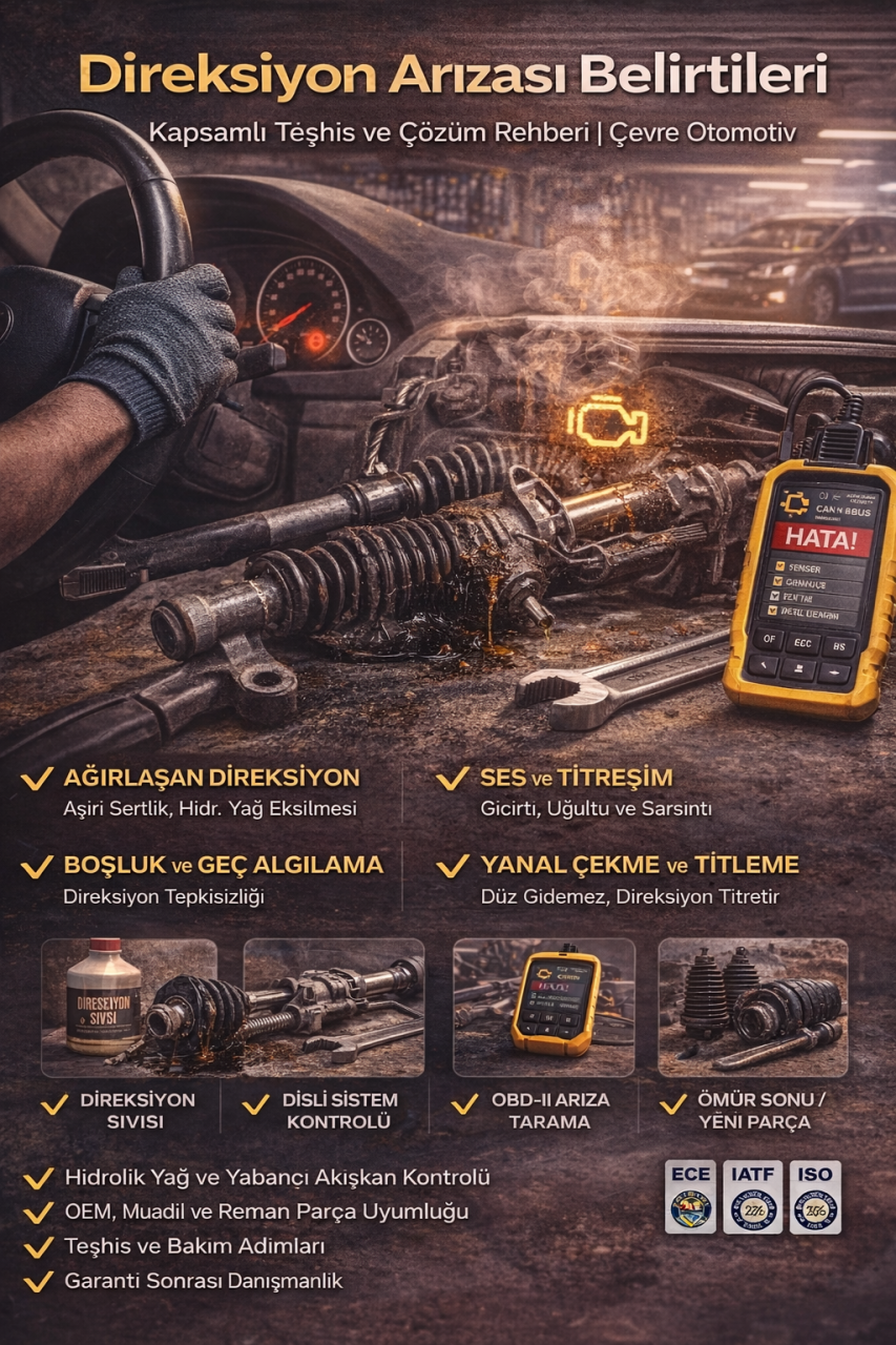 Direksiyon Arızası Belirtileri - Kapsamlı Teşhis ve Çözüm Rehberi | Çevre Otomotiv