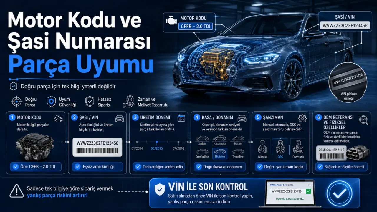 Motor Kodu ve Şasi Numarası Parça Uyumu: Hangisi Ne Söyler?