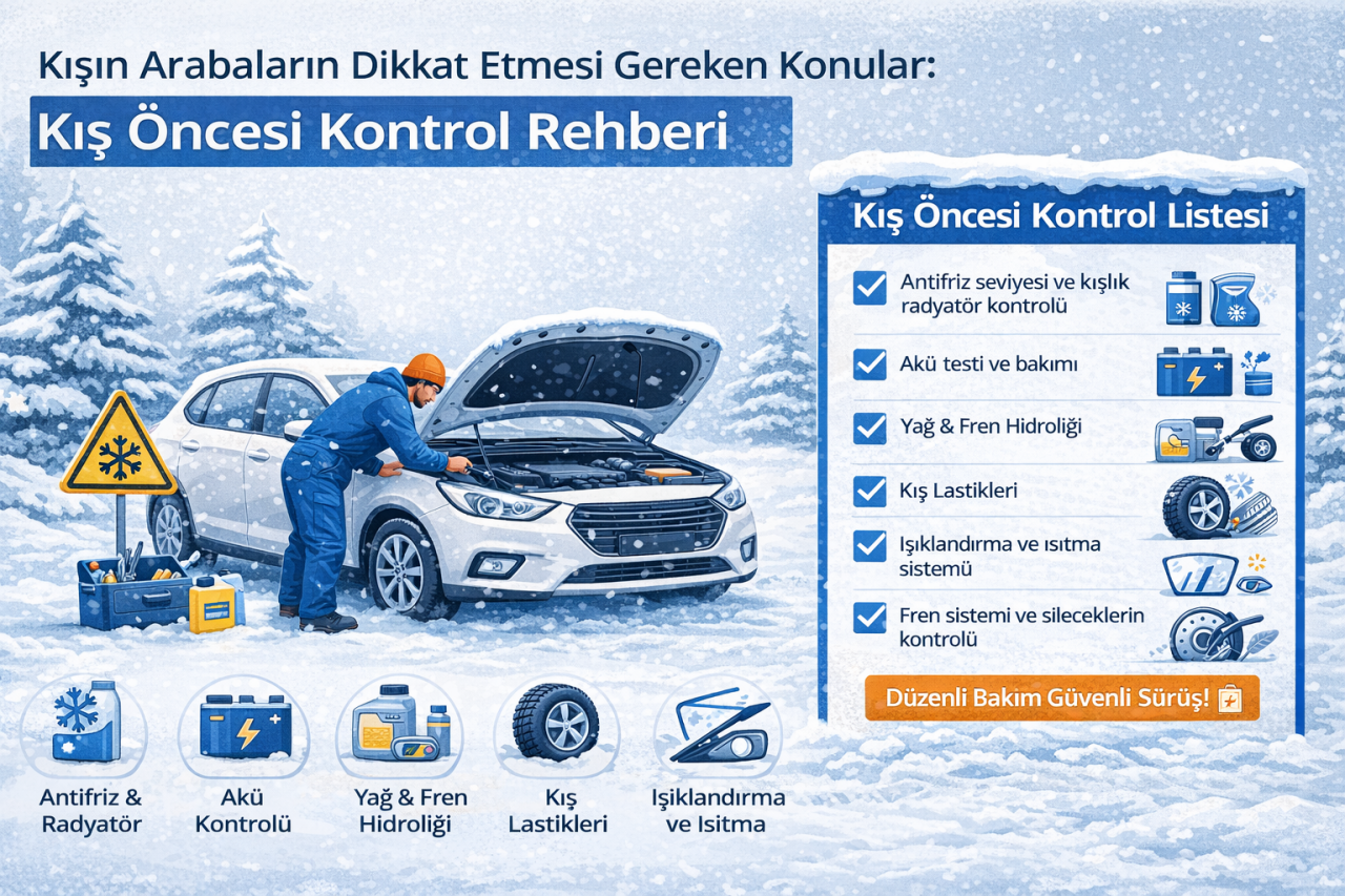 Kışın Arabaların Dikkat Etmesi Gereken Konular: Kış Öncesi Kontrol Rehberi | Çevre Otomotiv