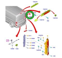 Transit Custom Bagaj Aydınlatma Düğmesi Ford Bagaj Işık Açma Tuşu - KK3T-14K147-AA - 2455652 - KK3T14K147AA
