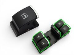 Touareg Sol Ön Cam Açma Düğmesi Tekli Tuş Volkswagen - 7P6 959 857 B - 7P6.959.857.B - 7P6959857B