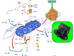 Ford Yakıt Pompa Kontrol Rölesi - Ford Transit Custom Fiesta Focus Connect Courier Kuga Mondeo B-Max - C-Max - 5336501 - F1FA-9D370-GA - F1FA9D370GA - F1FA 9D370 GA