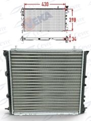 Renault 19 Motor Su Radyatörü R19 Enjeksiyonlu Klimalı 2 Sıra Radyatör - 7700784039 - 7702247653