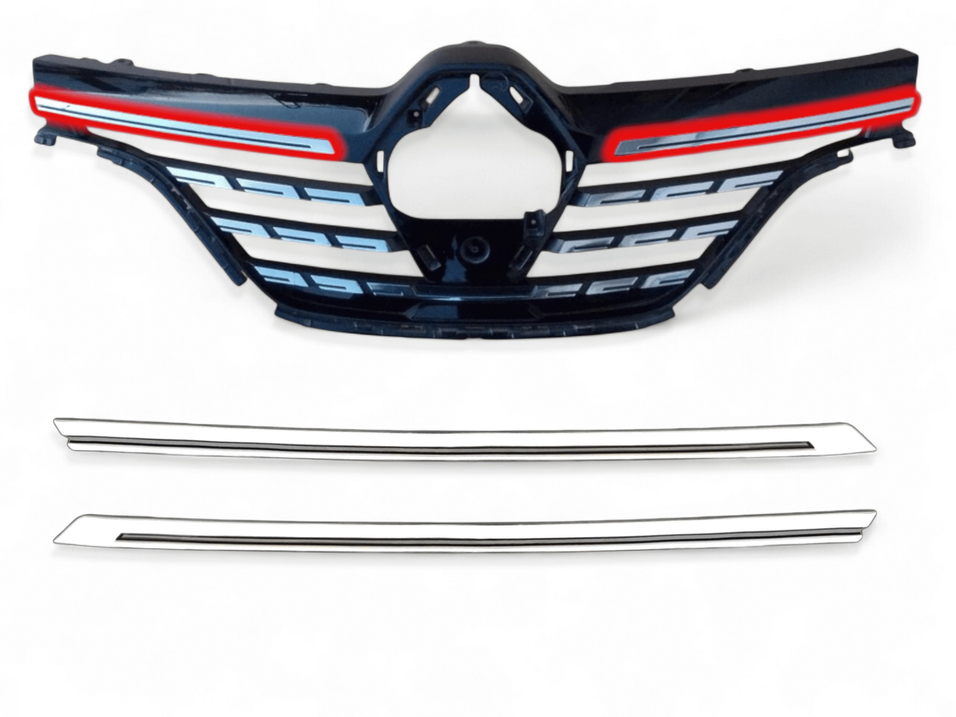 Megane 4 Makyajlı Kasa Panjur Üst Çıtası Takımı Renault Megane 4,5 Faz 2- 623847002R - 623838617R - 623100479R - 623107151R